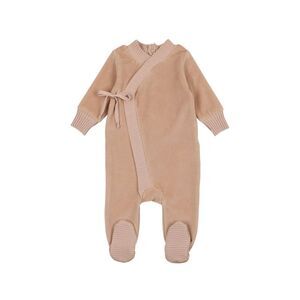 Mon Tresor Girls  Knit Strip Footie, Pink